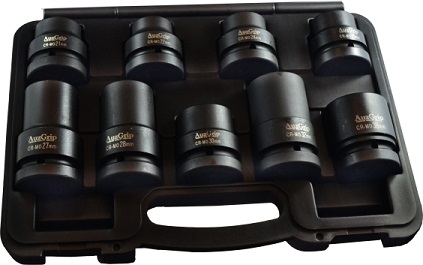 AUZGRIP - 1''DR. IMPACT SOCKET SET 9PC